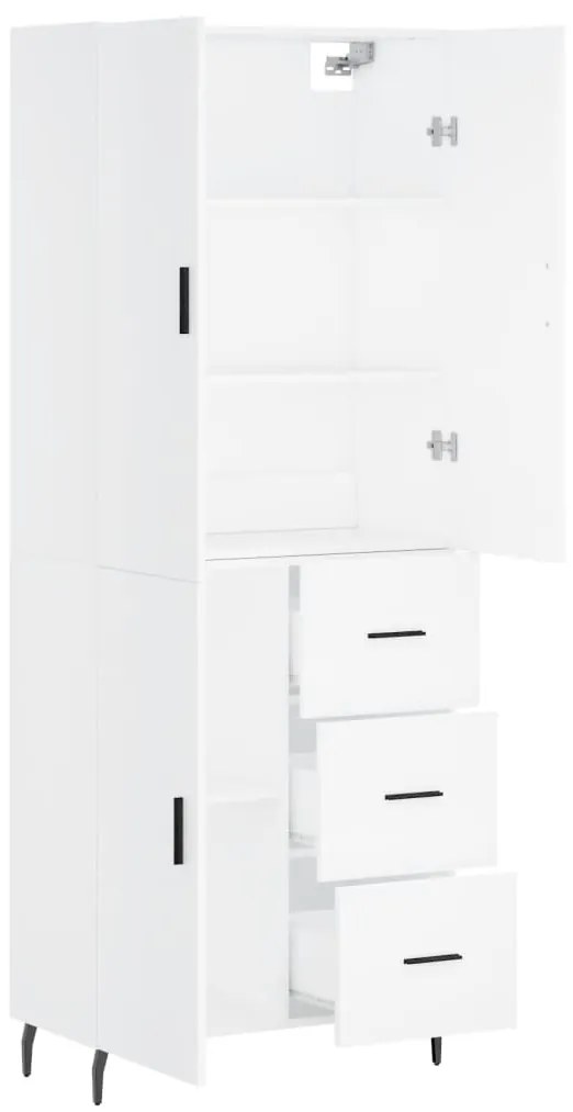 Armário alto 69,5x34x180 cm derivados de madeira branco