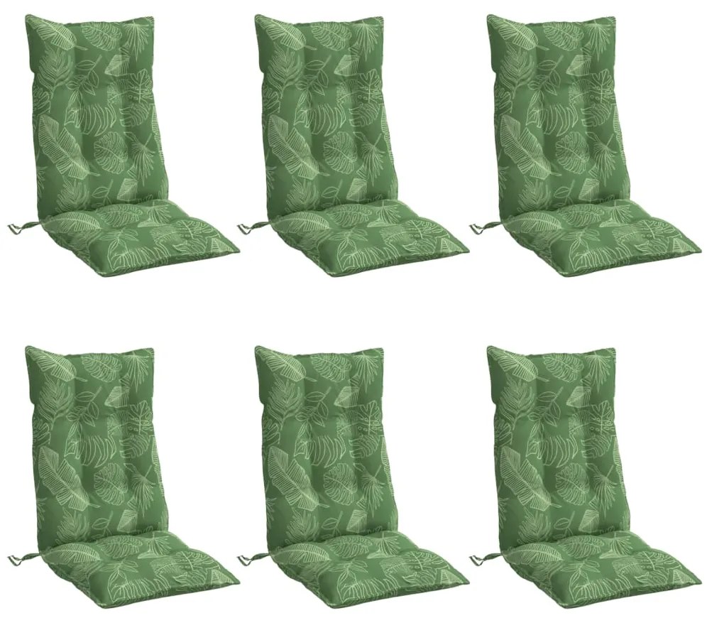 Almofadões p/ cadeira encosto alto 6 pcs tecido oxford folhas