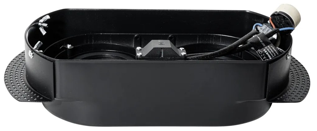 Conjunto de 6 focos embutidos arredondados pretos GU10 70mm 2-Light - Hubs