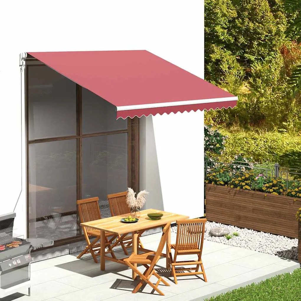 311965 vidaXL Tecido de substituição para toldo bordô 300x250 cm poliéster