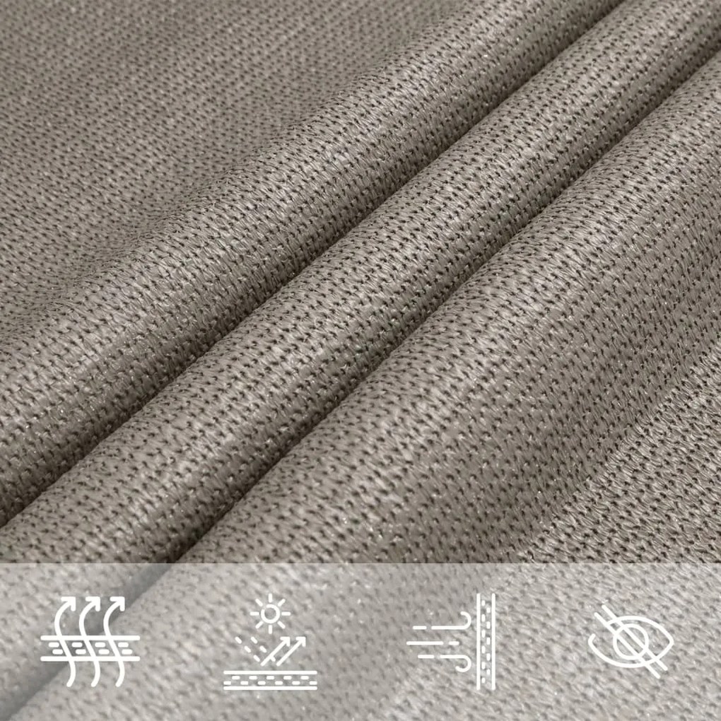 Para-sol estilo vela triangular 160g/m² 5x5x6m PEAD cinza-claro