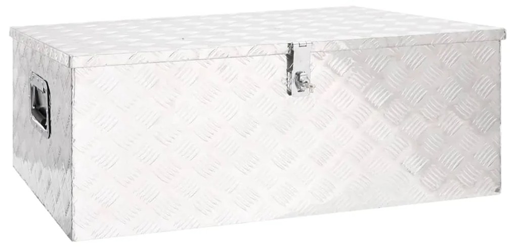 152256 vidaXL Caixa de arrumação 100x55x37 cm alumínio prateado