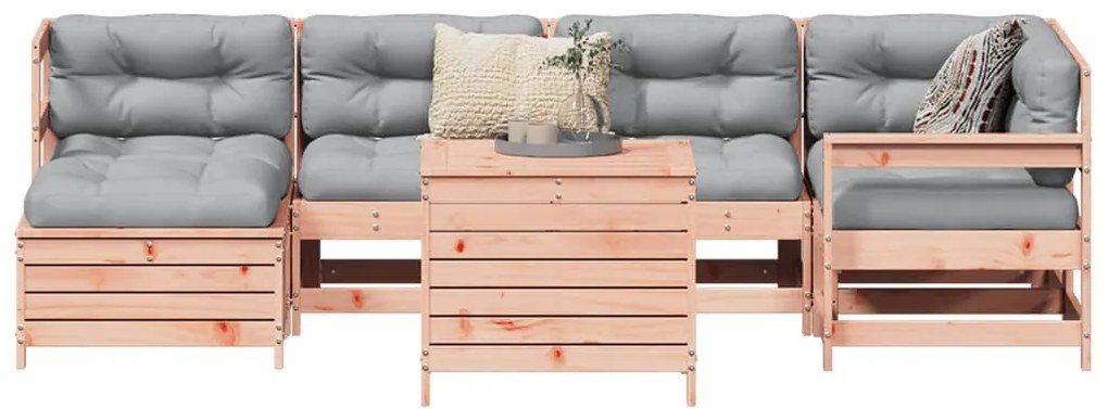 7 pcs conjunto sofás jardim madeira abeto-de-douglas