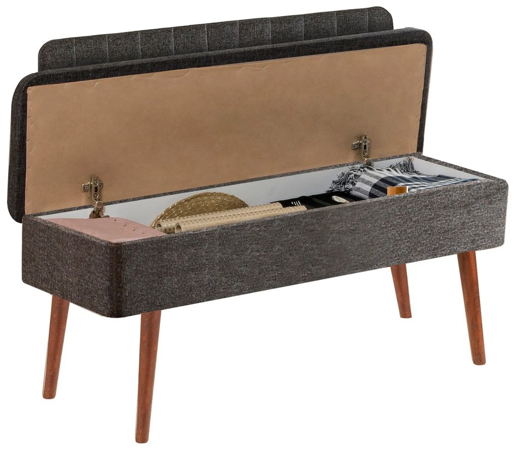Banco Vina – Nogueira e Antracite – 110x82,5x40 cm