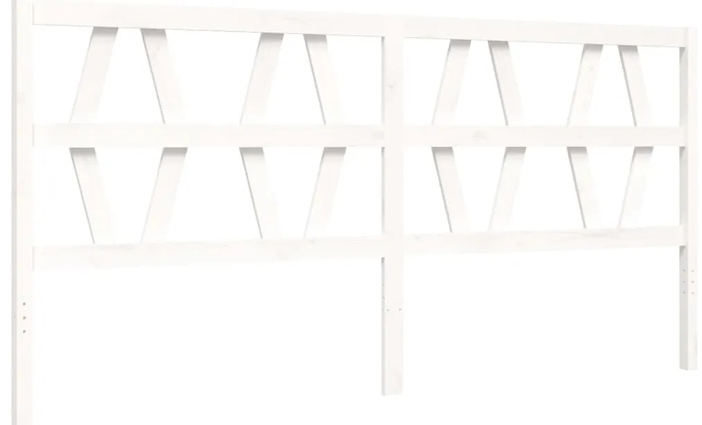Cama sem colchão 200x200 cm madeira de pinho maciça branco
