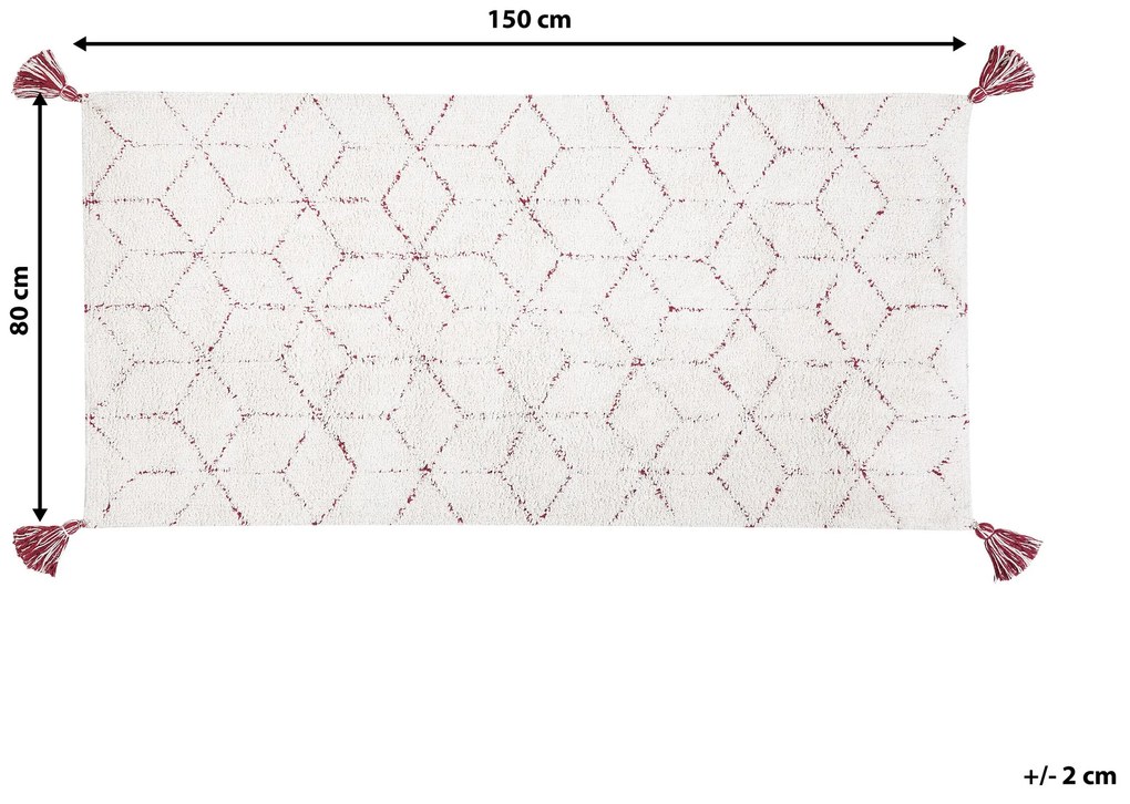 Tapete de algodão branco 80 x 150 cm SAKARYA Beliani
