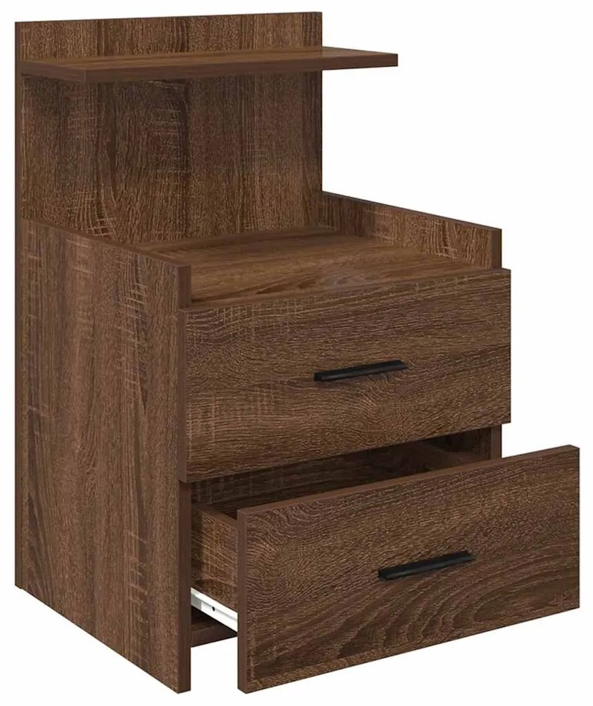 Mesas de cabeceira 2 peças com 2 gavetas carvalho castanho 40x36,5x62