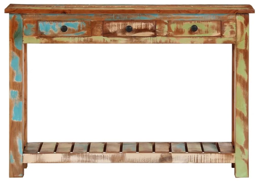 Mesa consola 110x30x76 cm madeira recuperada maciça