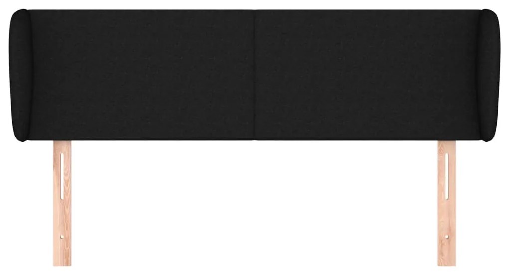 Cabeceira de cama c/ abas tecido 147x23x78/88 cm preto