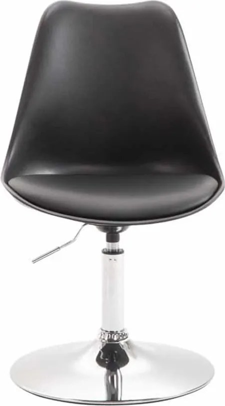 Conjunto de 4 cadeiras de sala de jantar Maverick em plástico com estrutura cromada 76-81 x 48 x 57 cm Preto