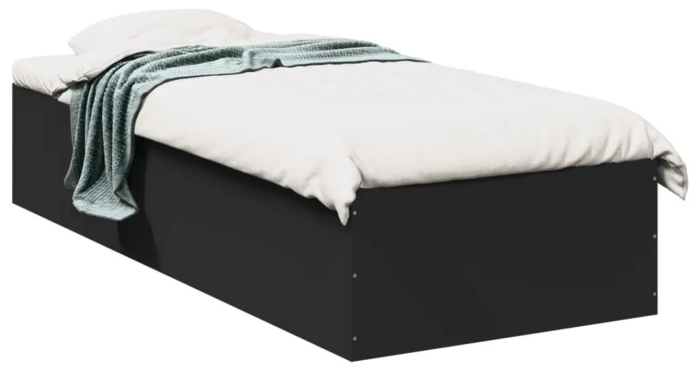 Estrutura de cama 100x200 cm derivados de madeira preto