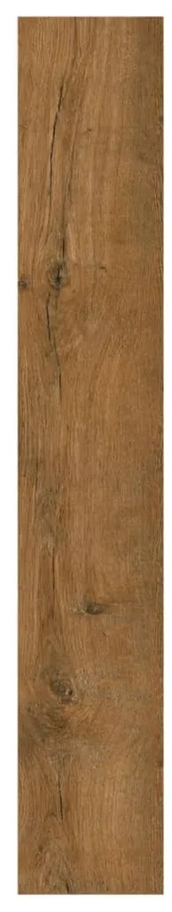 Painel de parede c/ aspeto de madeira 2,06 m² PVC castanho