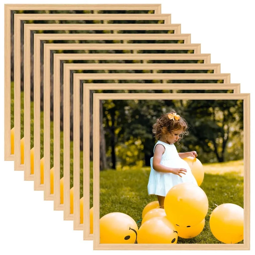 vidaXL Molduras para mesa 10 pcs 20x20 cm carvalho-claro