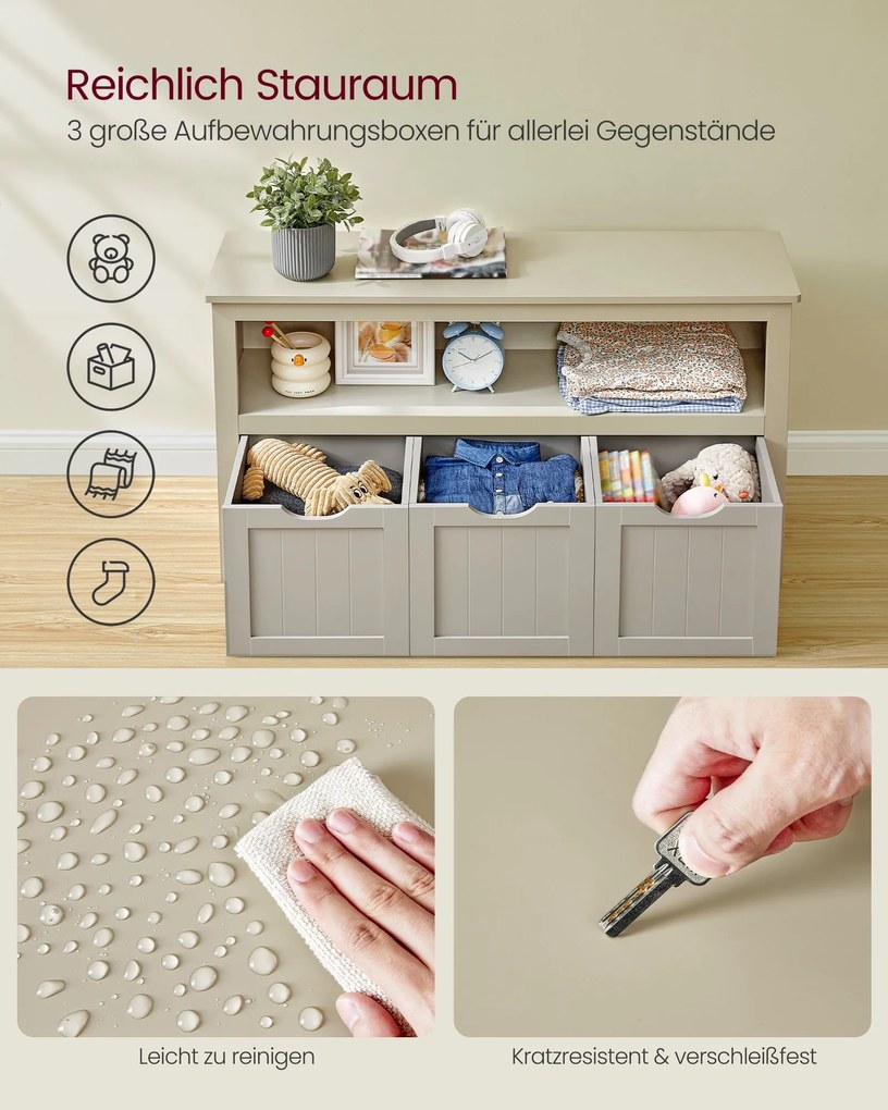 Estante para crianças com Rodas 30 x 102 x 60 cm bege areia