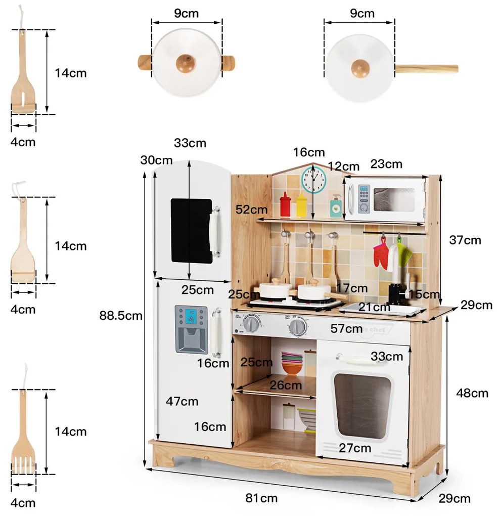 Brinquedo de cozinha para crianças conjunto cozinha falsa com luzes e sons realistas fogão forno microondas acessórios utensílio torneira
