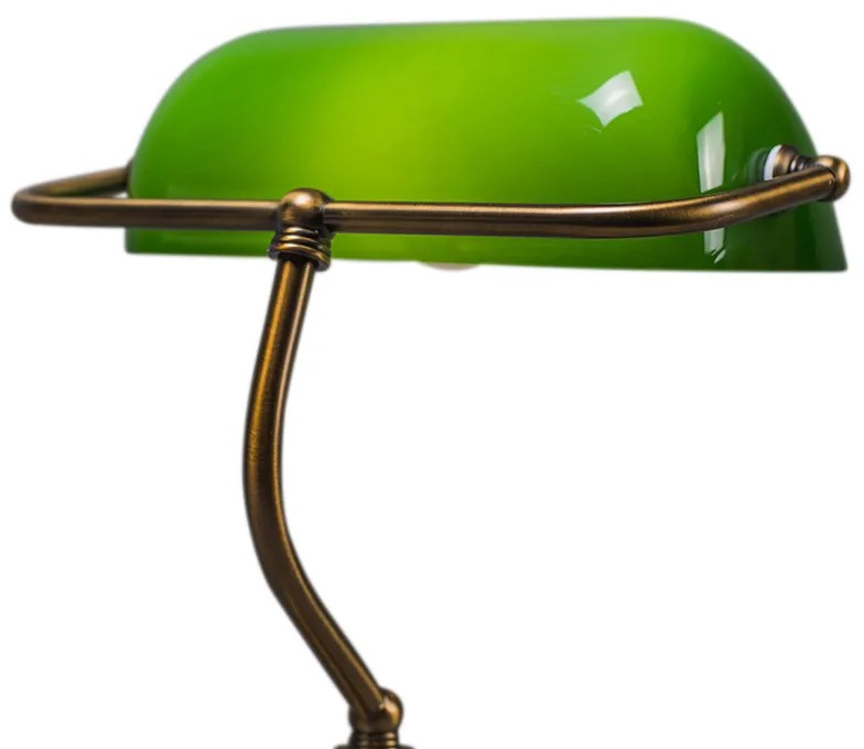 LED Candeeiro de mesa clássico inteligente bronze com vidro verde incl. Wi-Fi A60 - Banker Clássico / Antigo,Retro