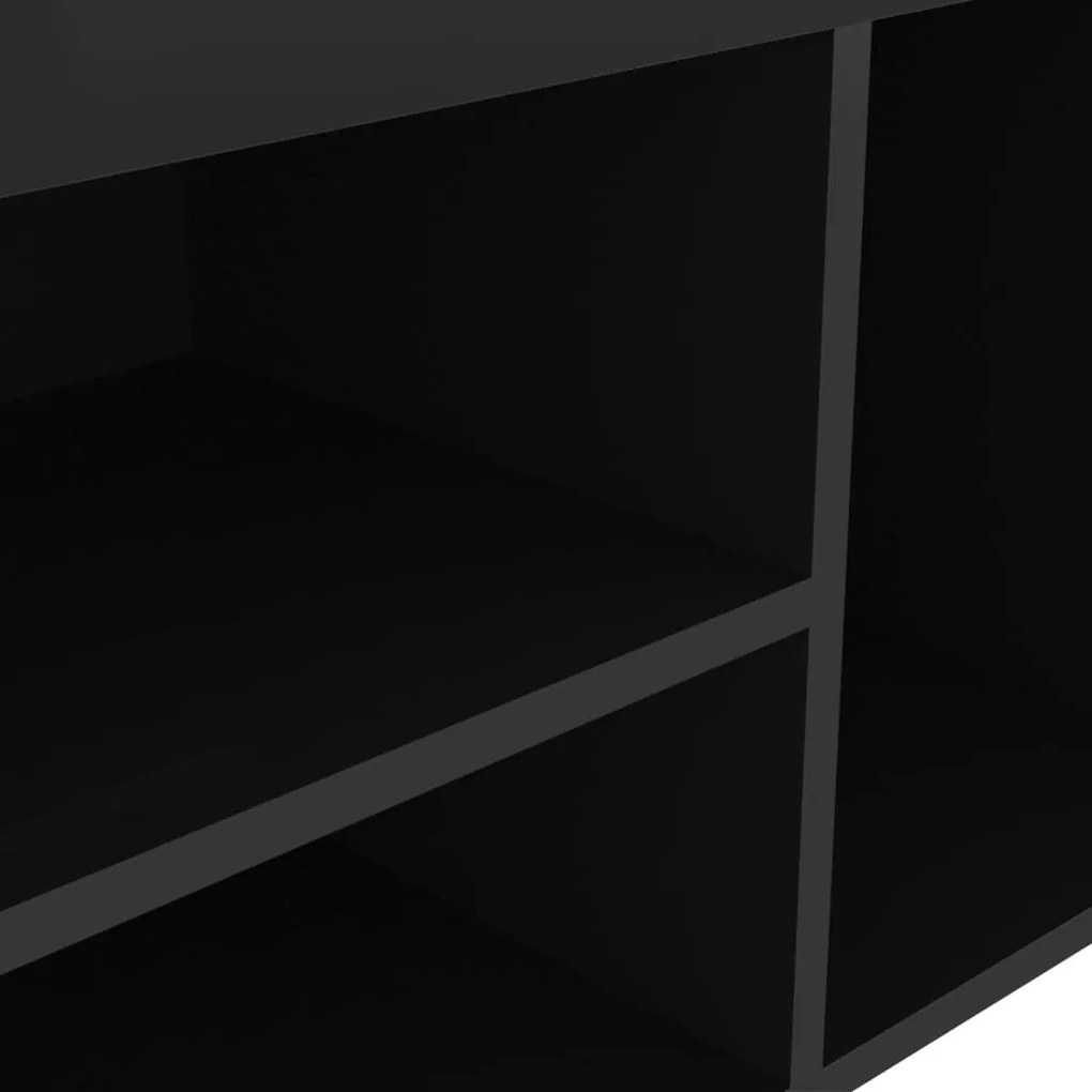 Banco sapateira + almofadão contr. 80x30x47 cm preto brilhante