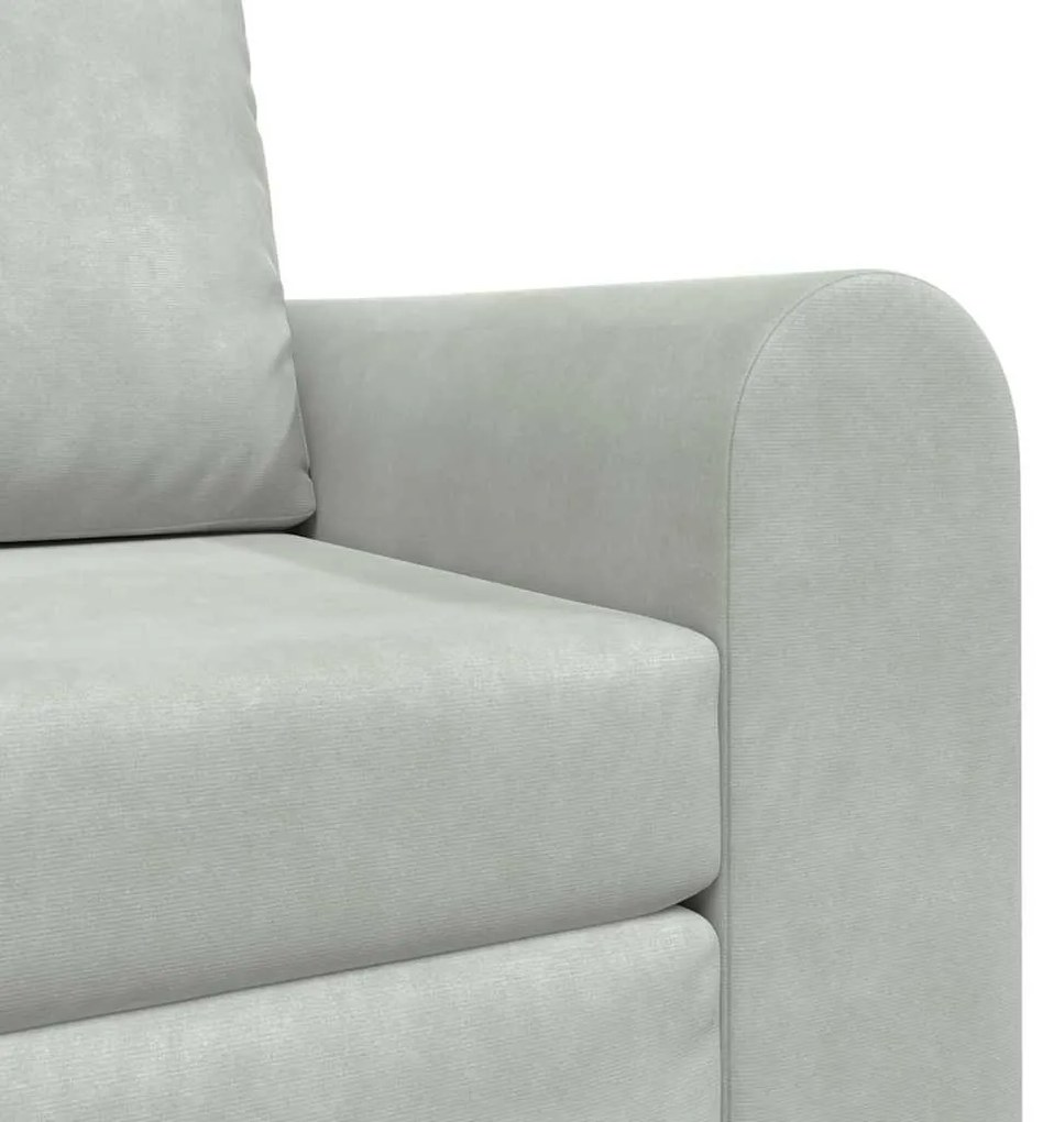 Sofá Cama 2-em-1 Cinza Claro 98x71x83 cm Veludo