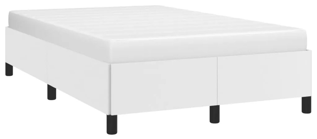 Estrutura de cama sem colchão 120x190cm couro do falso branco