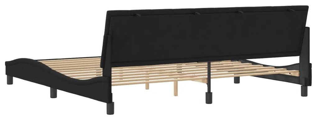 Estrutura de cama sem colchão 200x200 cm veludo preto