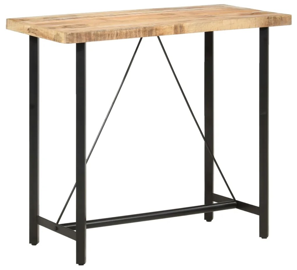 vidaXL Mesa de bar 120x58x107 cm madeira de mangueira áspera
