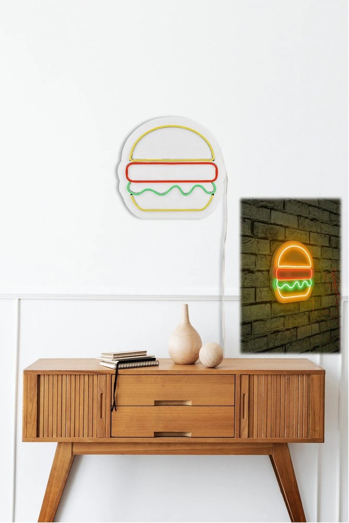 Iluminação LED Decorativa Hamburger – Multicolor – 28 x 27 x 2 cm