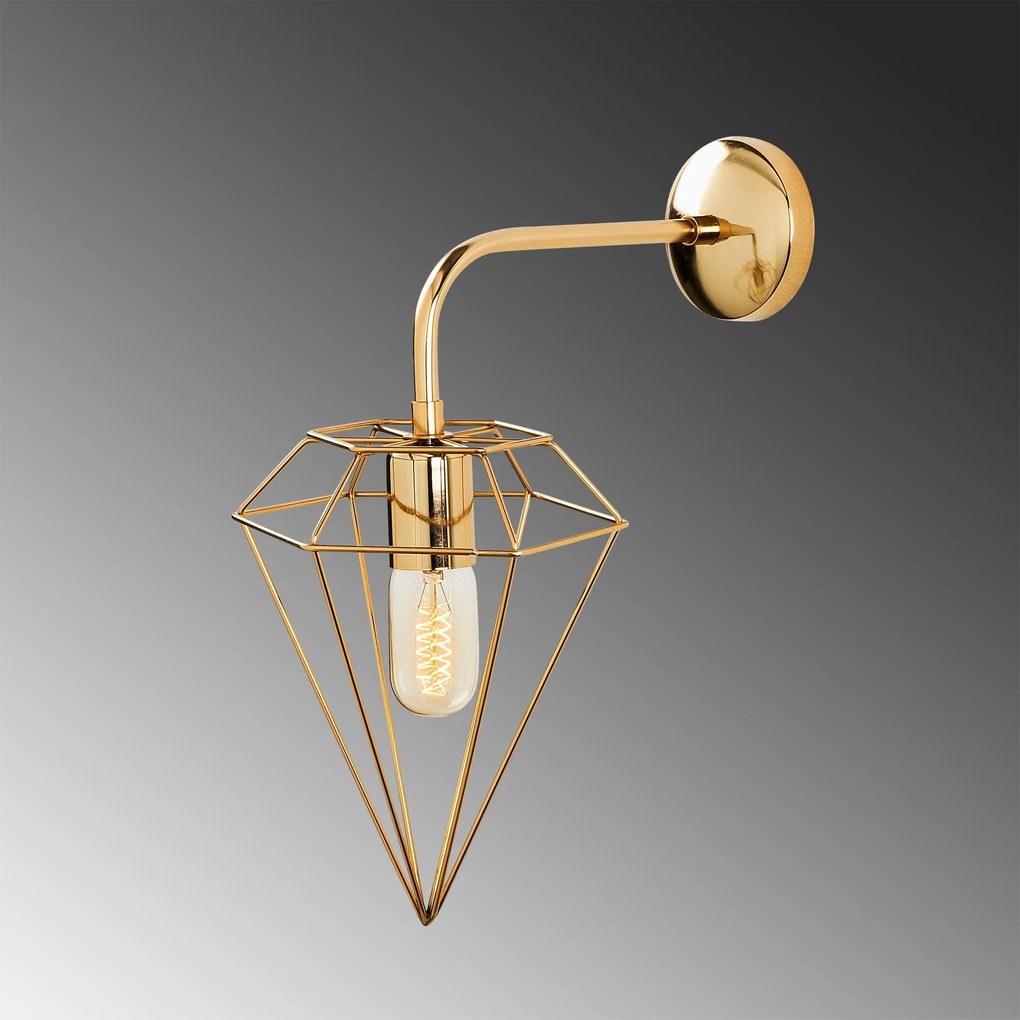 Candeeiro de Parede Elmas – Dourado – 20 x 37 cm