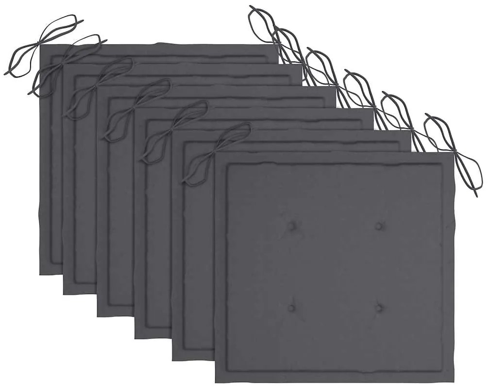 Cadeiras de jardim com almofadões 6 pcs acácia maciça