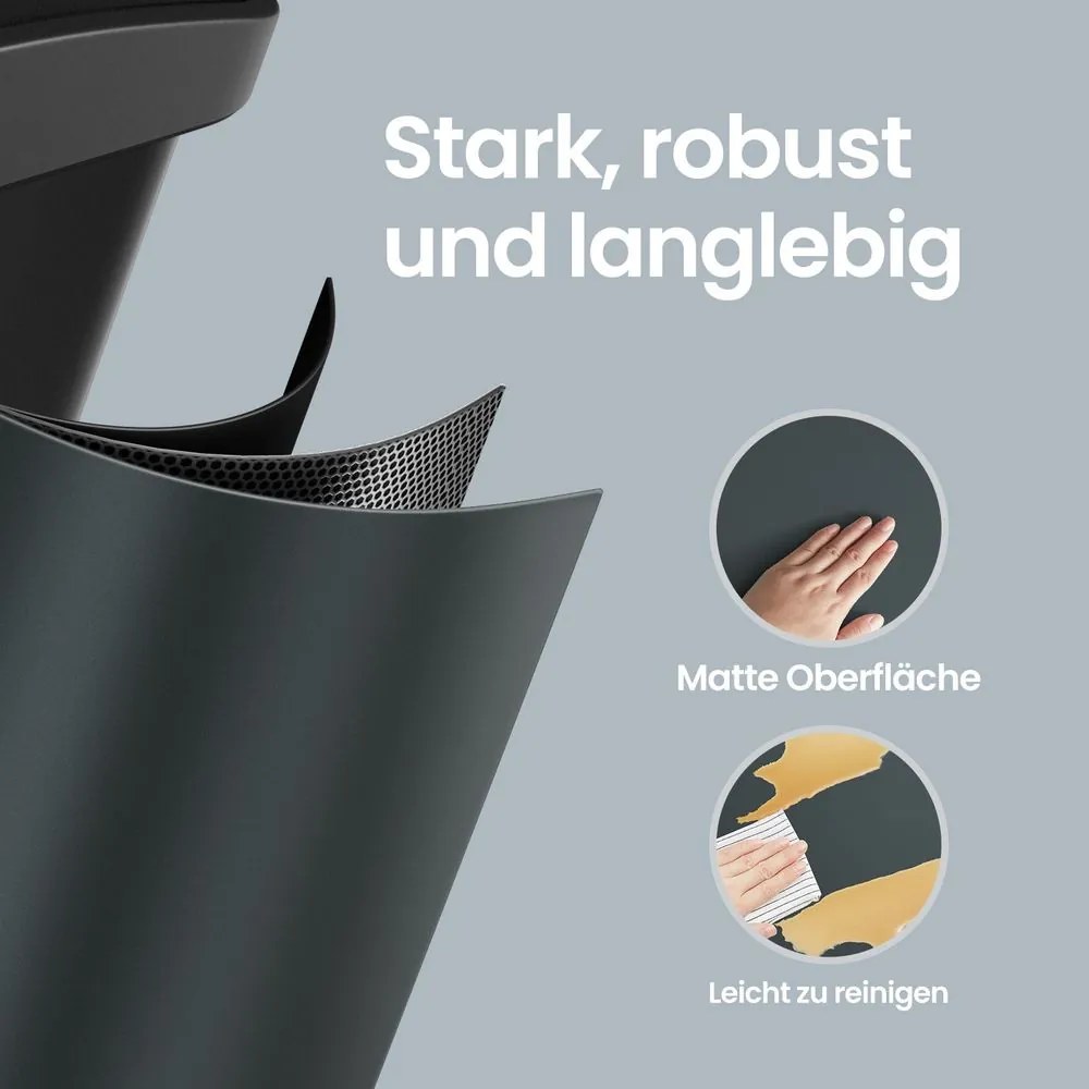 Caixote do lixo com 3 compartimentos 60,5 x 40,5 x 48,5 cm verde acinzentado