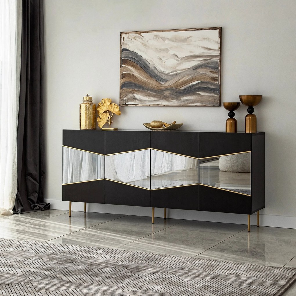 Console Nice – Preto Fumado – 180x80x40 cm