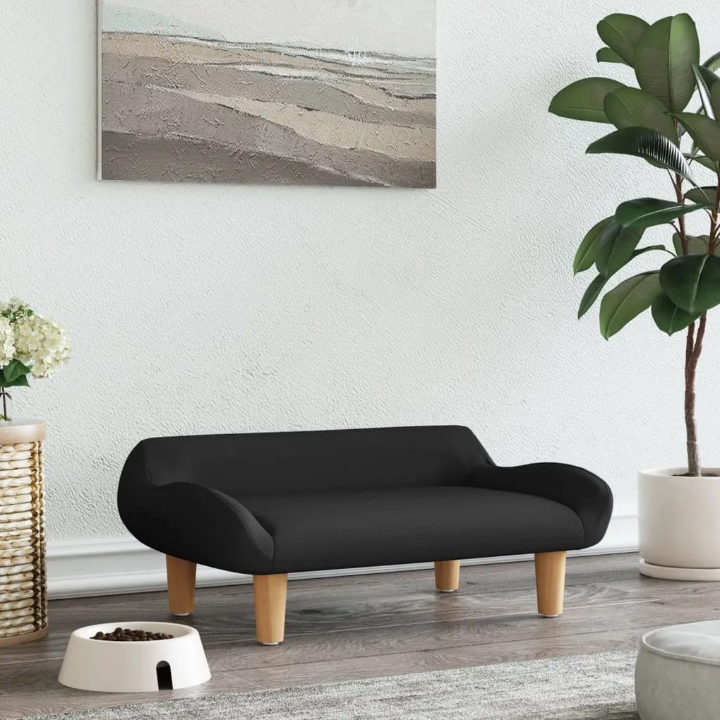 vidaXL Cama para cães 70x40x24 cm tecido preto