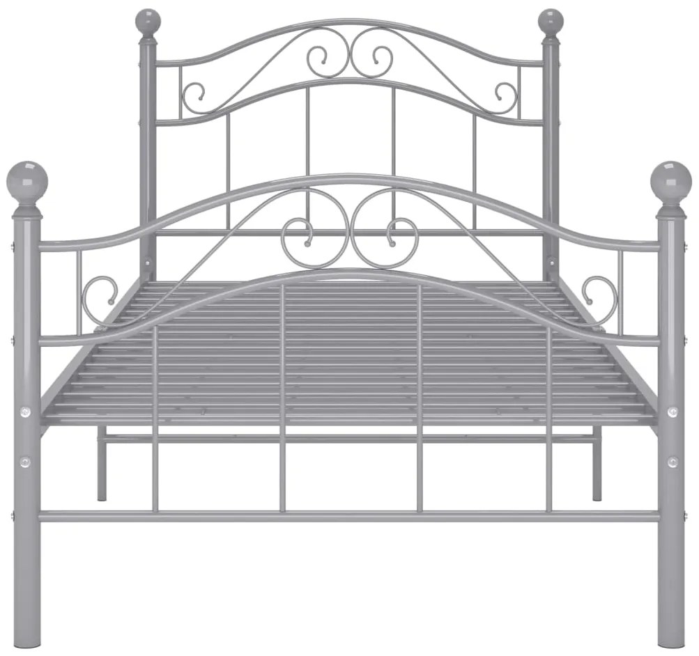 Estrutura de cama 90x200 cm metal cinzento