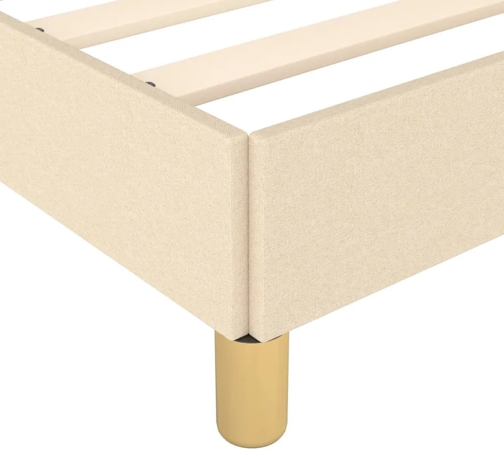 Estrutura de cama sem colchão 160x200 cm tecido cor creme