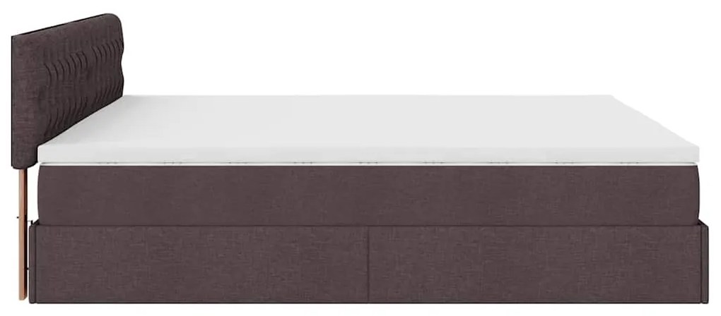 Estrutura de cama otomana com colchão 180x200cm castanho escuro