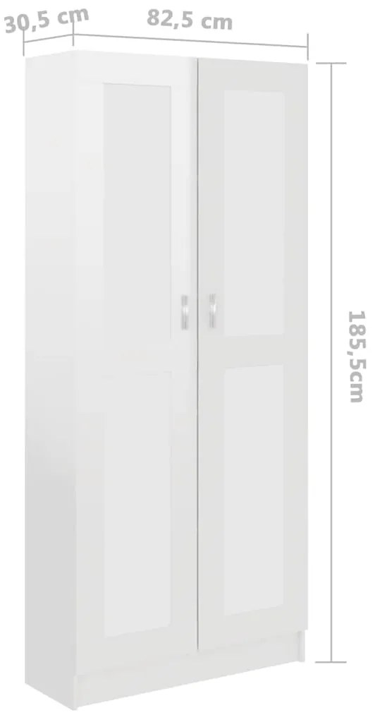 Estante 82,5x30,5x185,5cm derivados de madeira branco brilhante