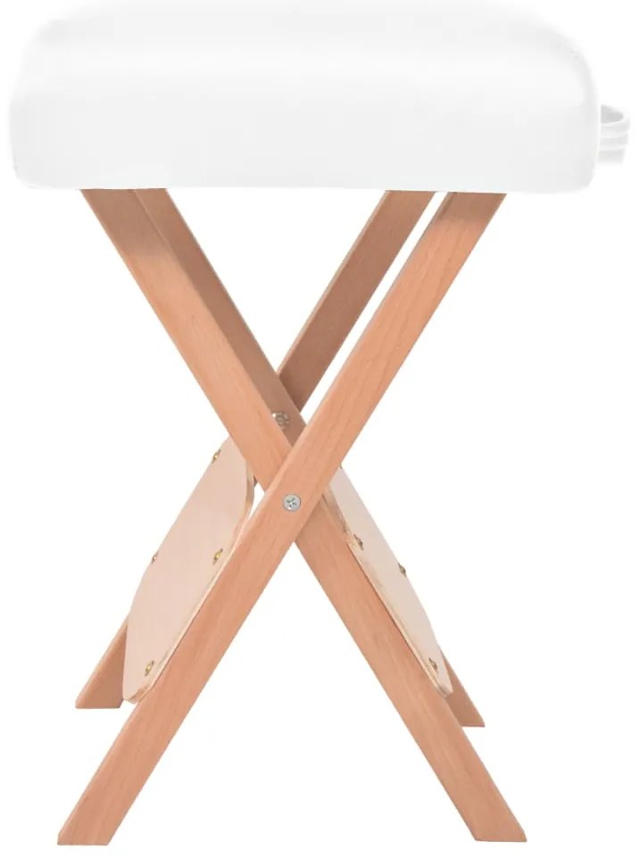 Banco massagens dobrável assento 12 cm espess. + 2 rolos branco