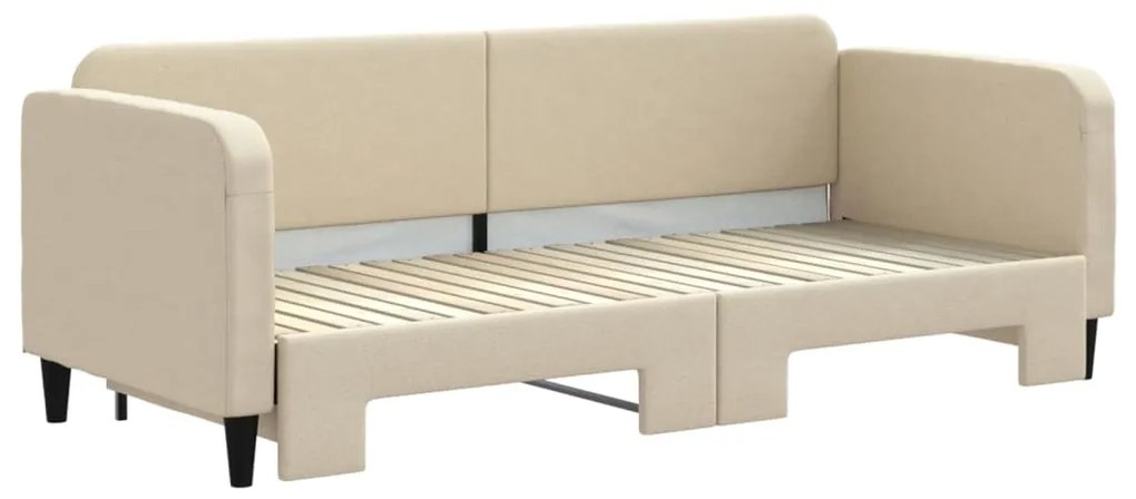 Sofá-cama com gavetão 80x200 cm tecido cor creme