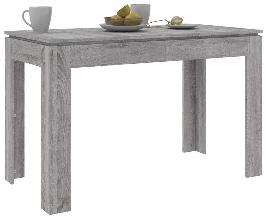 Mesa de jantar 120x60x76 cm derivados de madeira cinza sonoma