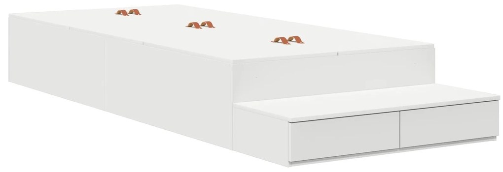 Cama de Armazenamento Branca 80x200 cm