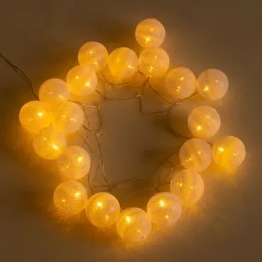 Guirlanda Decorativa Com Luzes Led Brancas Adda 20 Bolas & Pilhas - Sklum