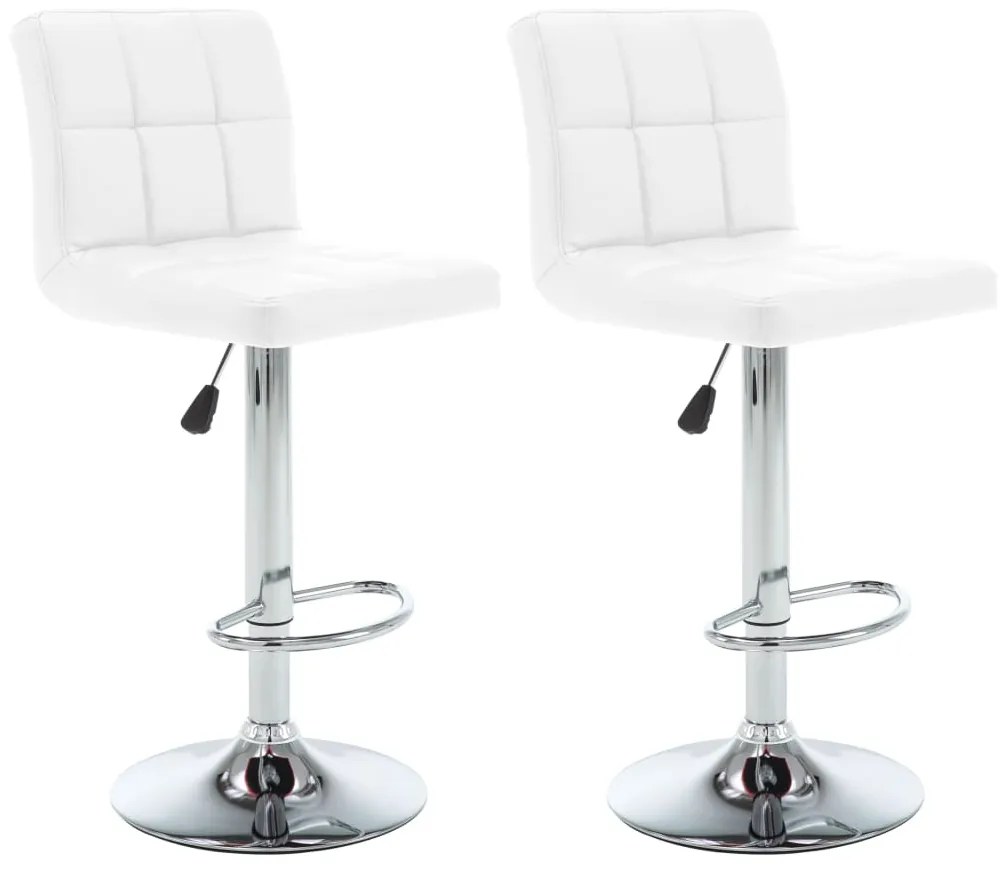 323633 vidaXL Bancos de bar 2 pcs couro artificial branco