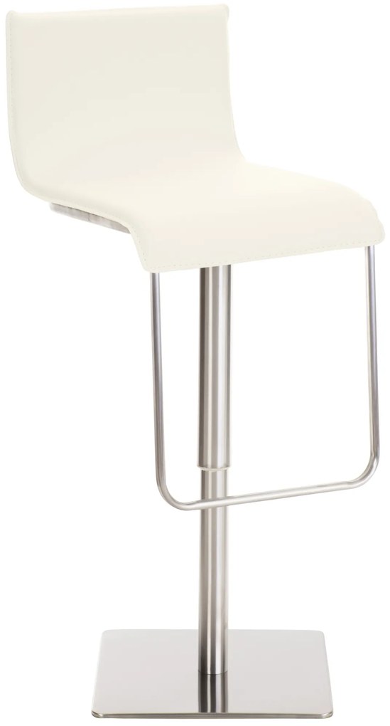 Banco de bar Limon em couro sintético 39 x 80-103 x 46 cm Creme