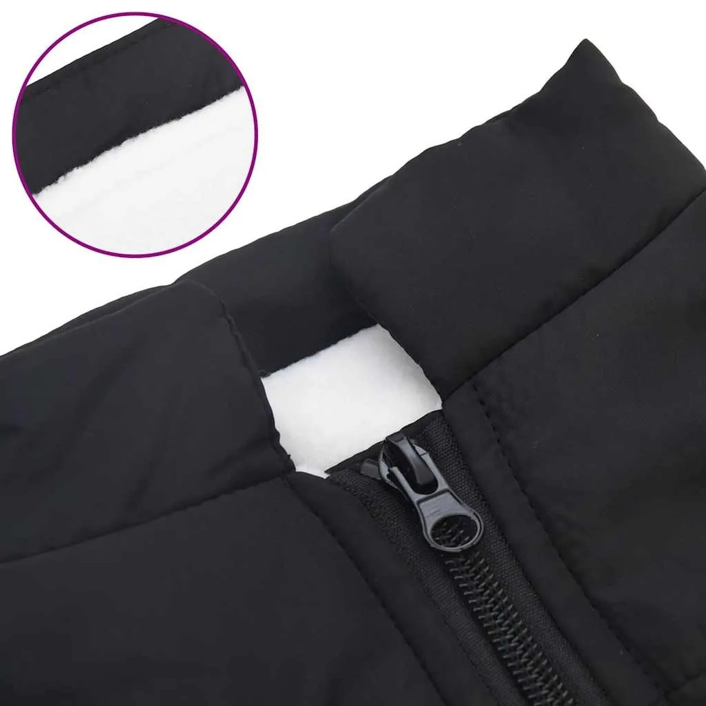 casaco para cães com arnês impermeável reflexivo preto 2XL