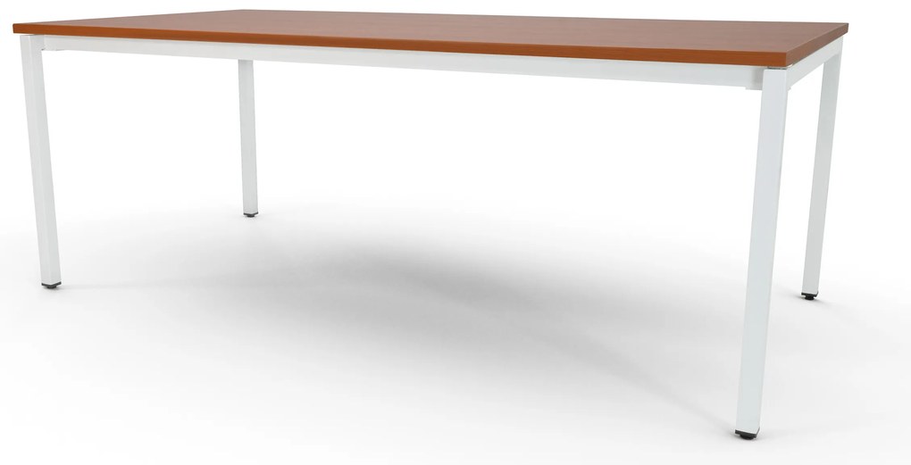 Mesa de Reunião 2400x1200mm - Alfa Branco/Cerejeira
