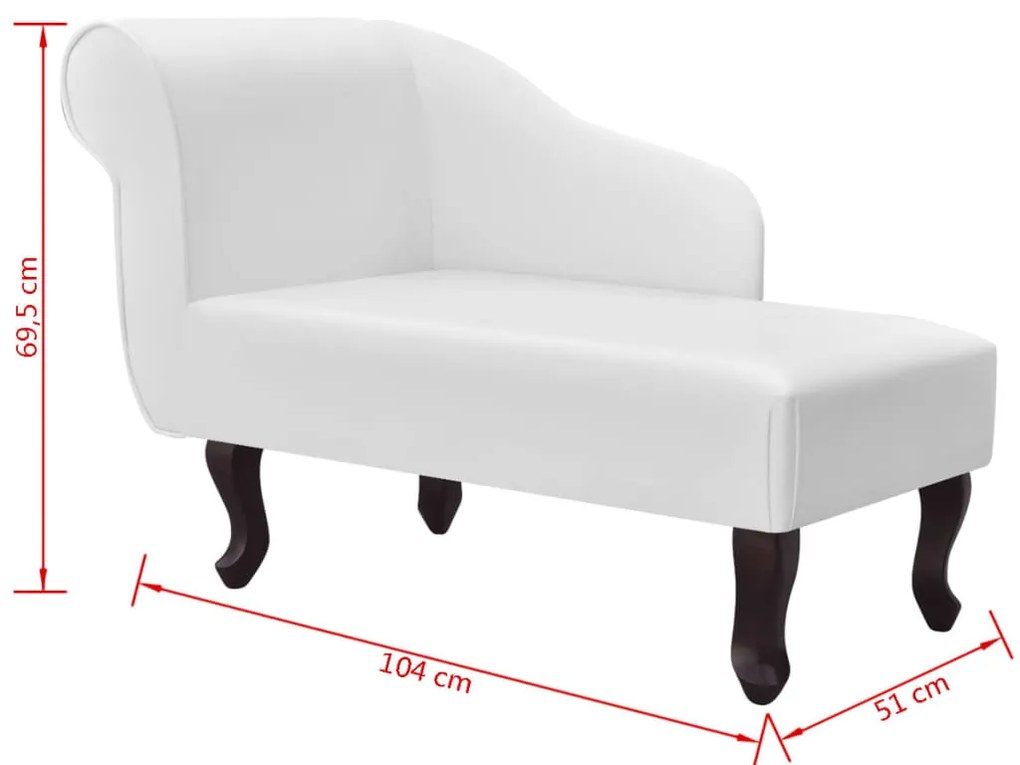 Chaise longue couro artificial branco