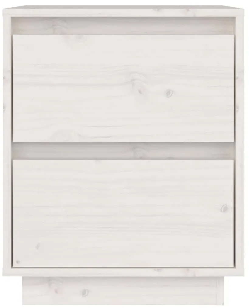 Mesas de cabeceira 2 pcs 40x35x50 cm pinho maciço branco