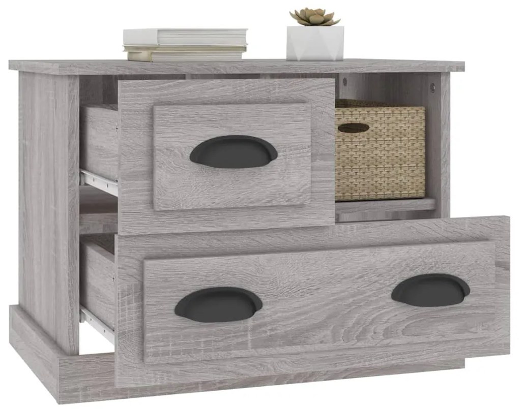 Mesa de cabeceira 60x39x45 cm cinzento sonoma