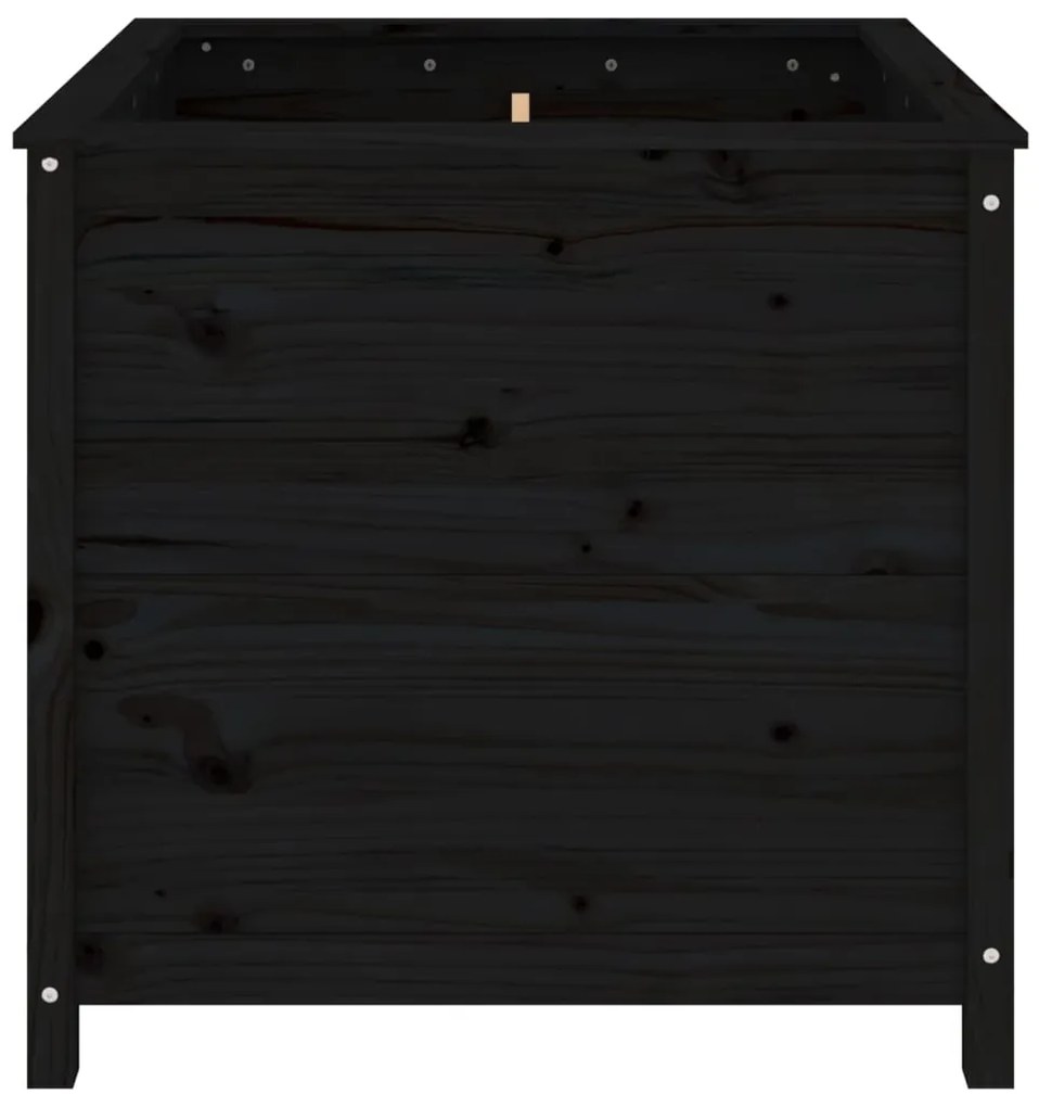 Vaso/floreira de jardim 82,5x82,5x78 cm pinho maciço preto