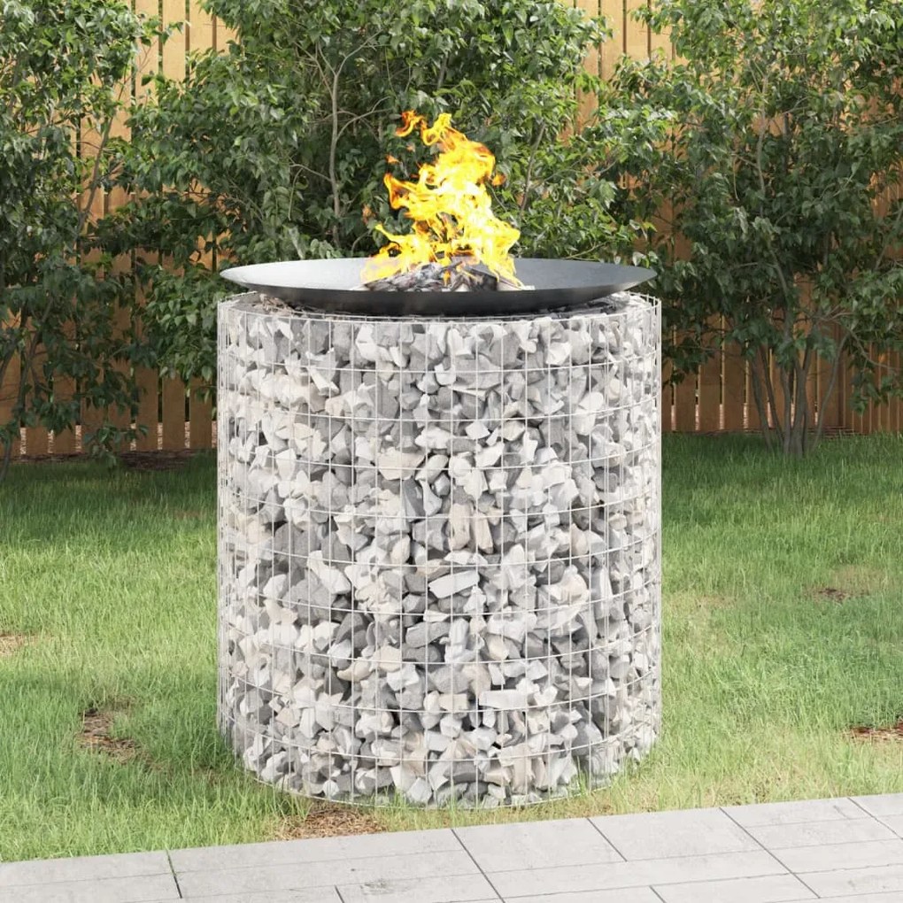153561 vidaXL Braseira gabião Ø 100 cm ferro galvanizado