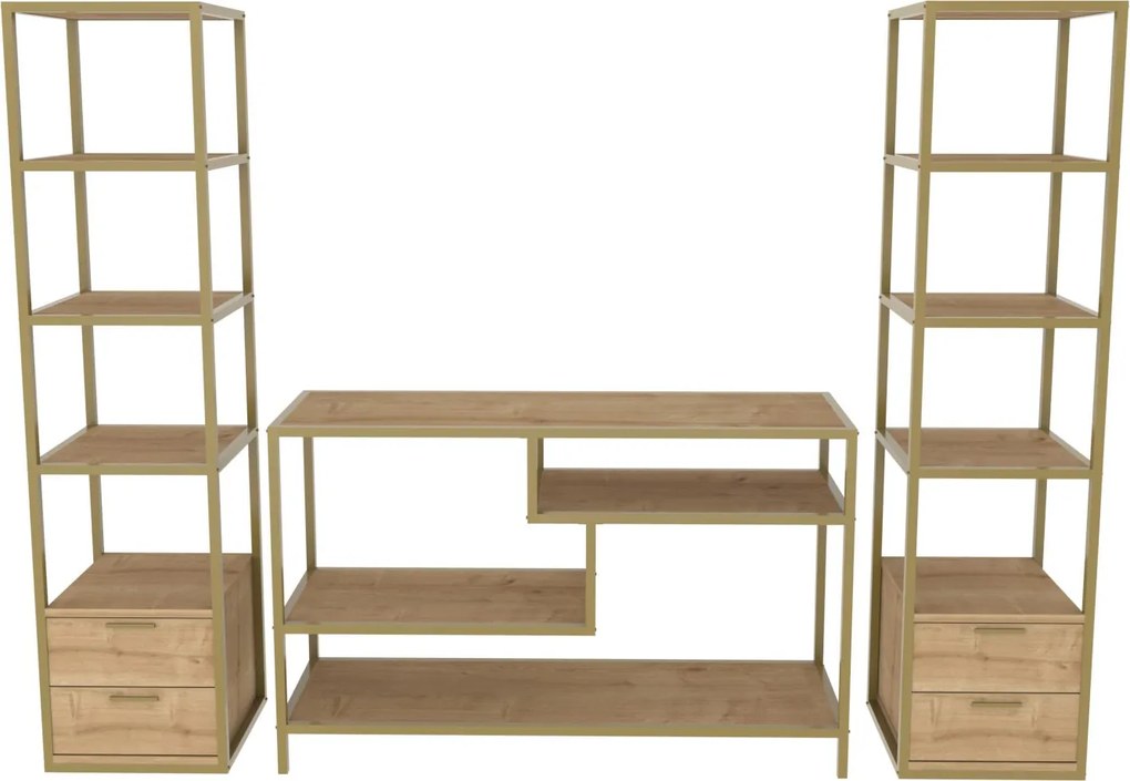Unidade de TV Robbins – Dourado – 198 cm x 39 cm x 160 cm